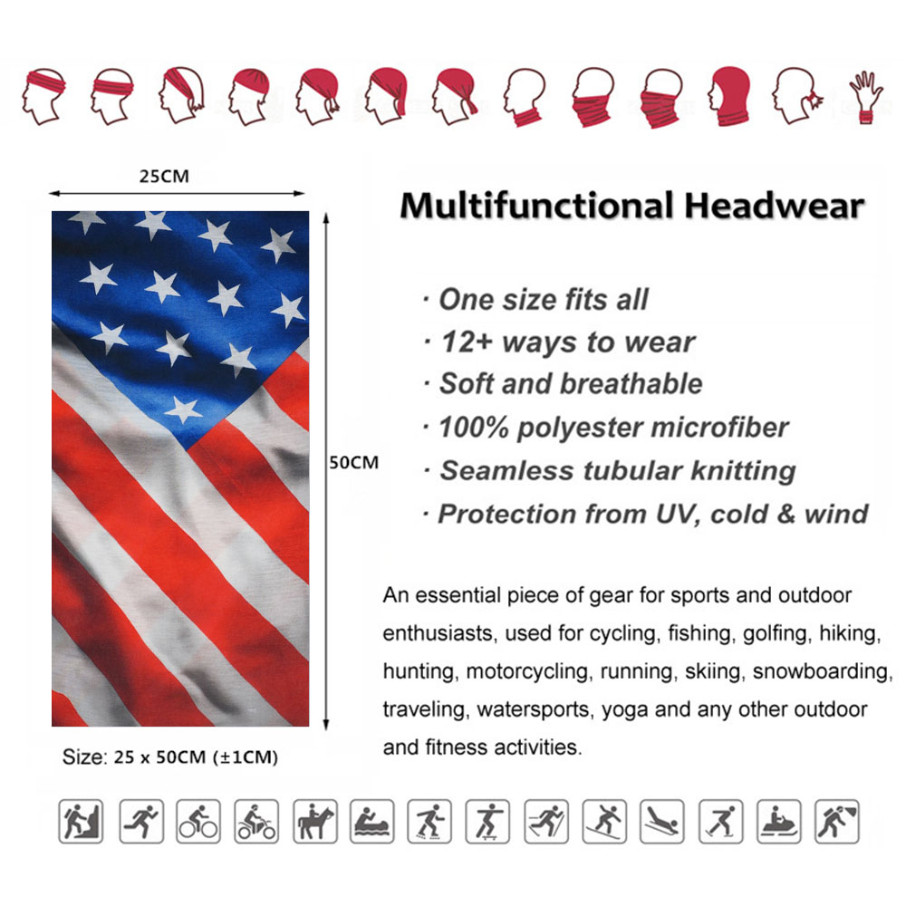 USA Flag Pattern Sun Protectiv - Headband Summer Knit 리뷰 및 가격