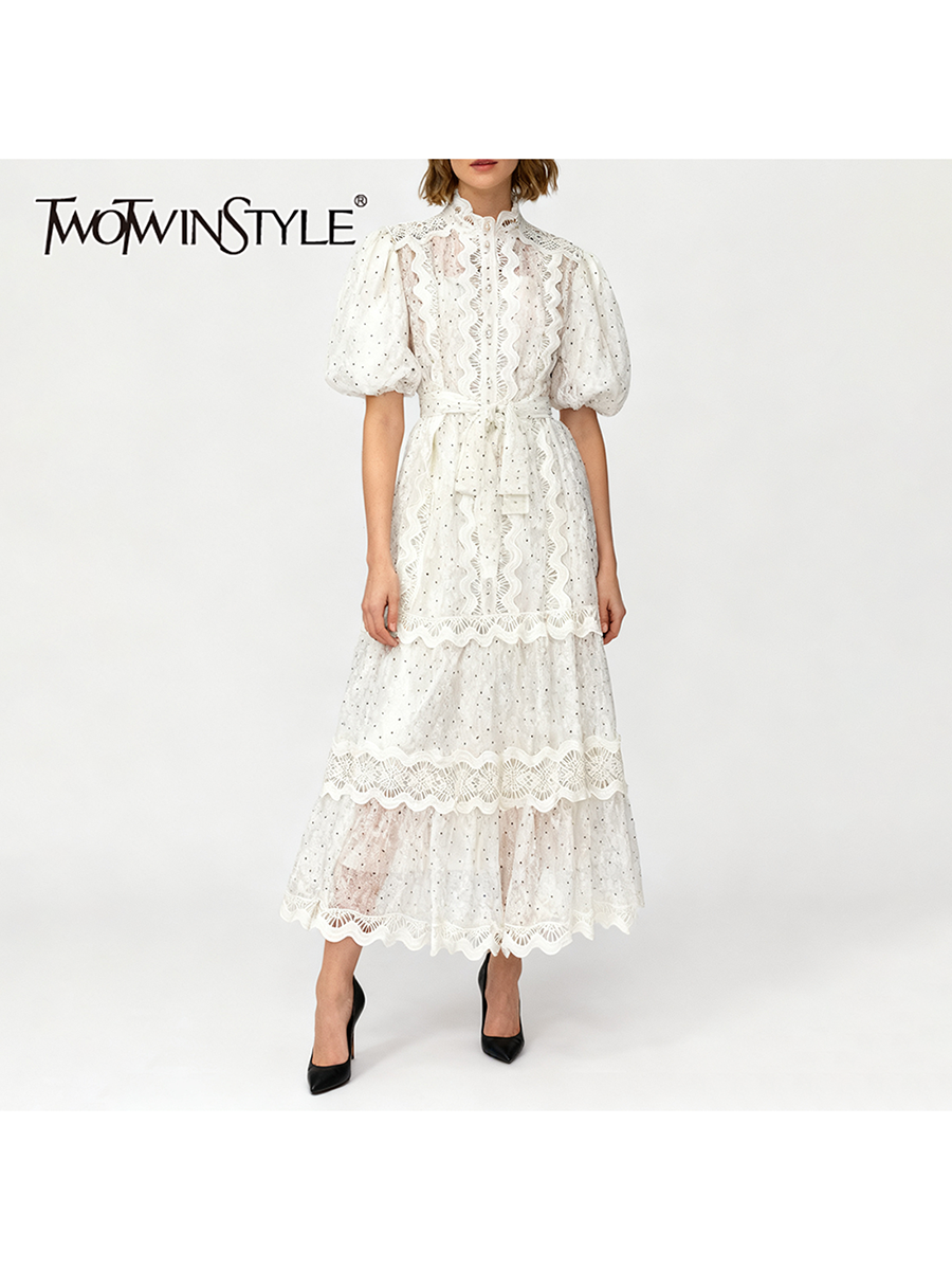 TWOTWINSTYLE Dot Print Sheer D - Linen Dress Wrap 리뷰 및 가격