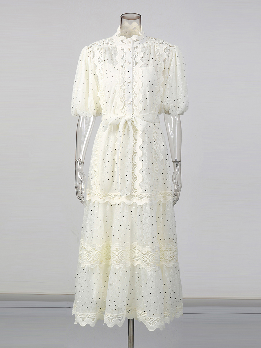 TWOTWINSTYLE Dot Print Sheer D - Linen Dress Wrap 리뷰 및 가격