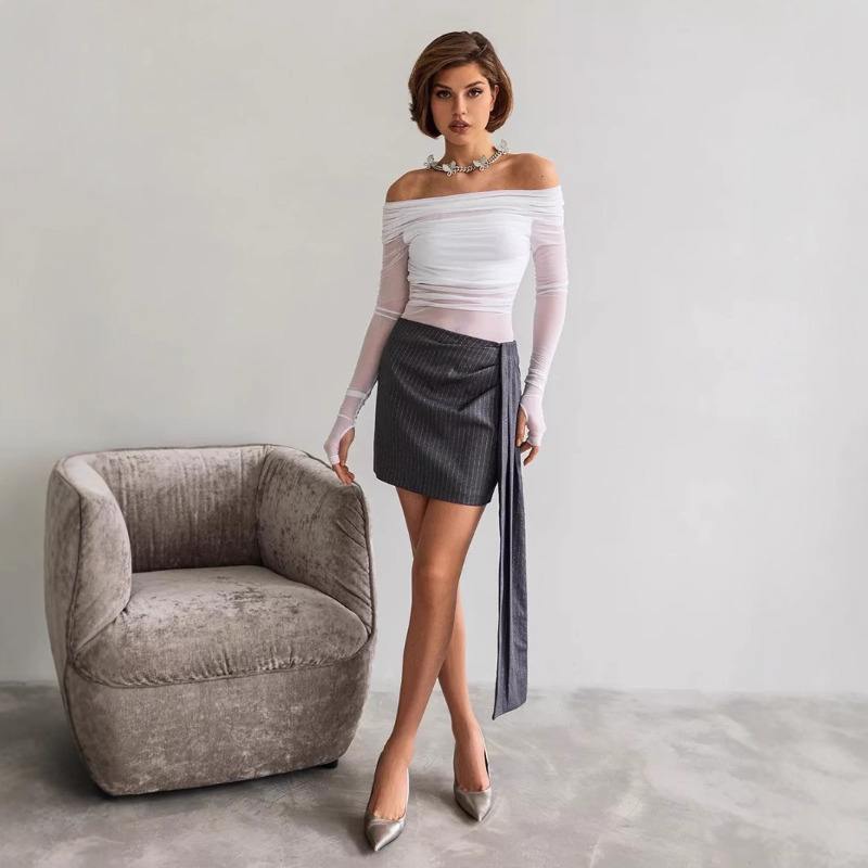 Women  Mesh Off Shoulder Top S - Blouse Off Shoulder 리뷰 및 가격