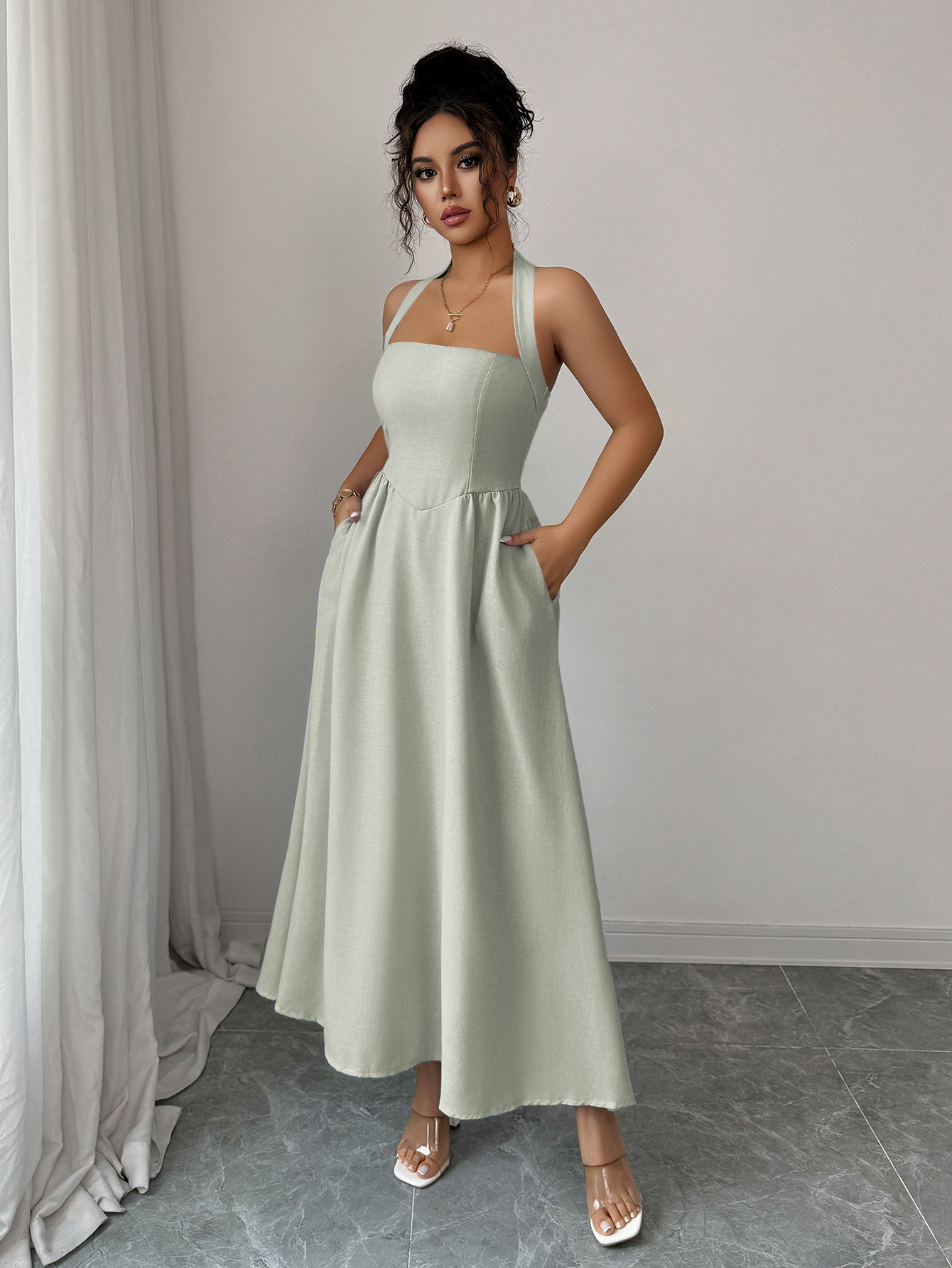 Women's Dress 5 Colors Halter  - Maxi Dress Halter 리뷰 및 가격