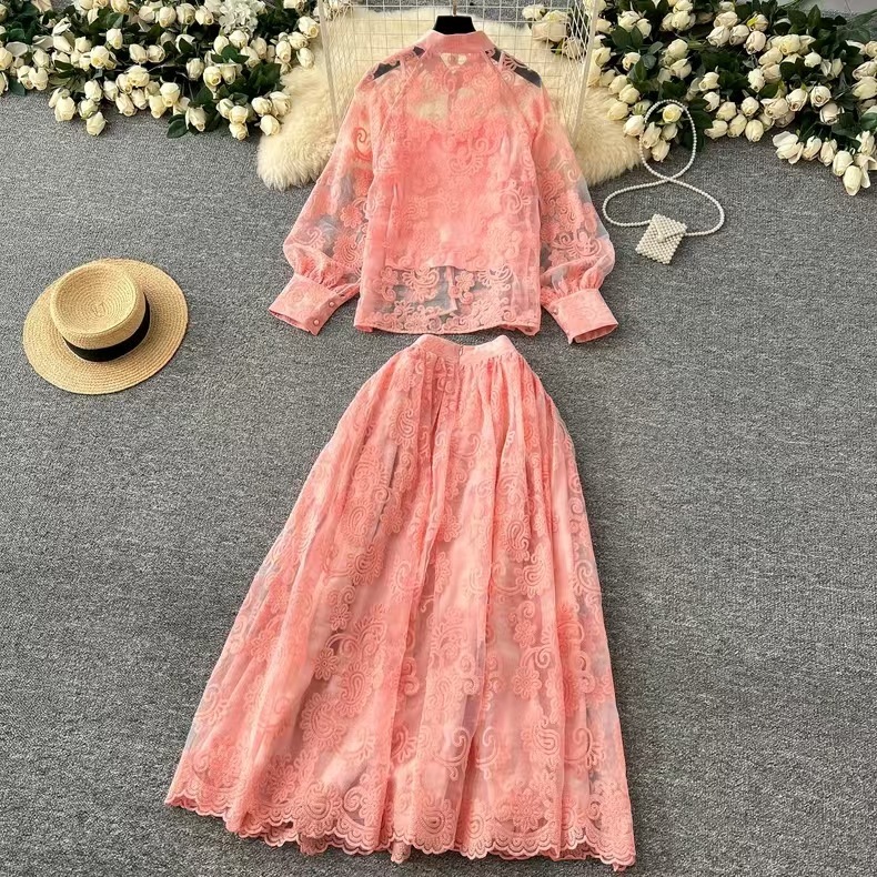 Elegant 2 Piece Long Dress Wom - Midi Skirt Floral 리뷰 및 가격