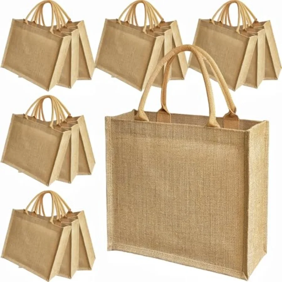 15 Pack Burlap Tote Bags 12x12 - Tote Bag Beach 리뷰 및 가격