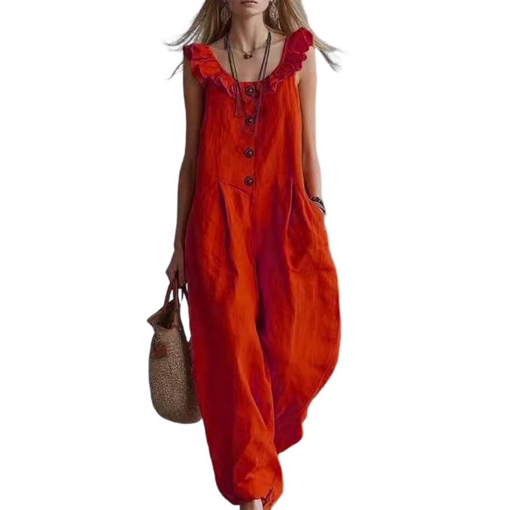 Women Jumpsuit Breathable Rela - Jumpsuit Linen Relaxed 리뷰 및 가격