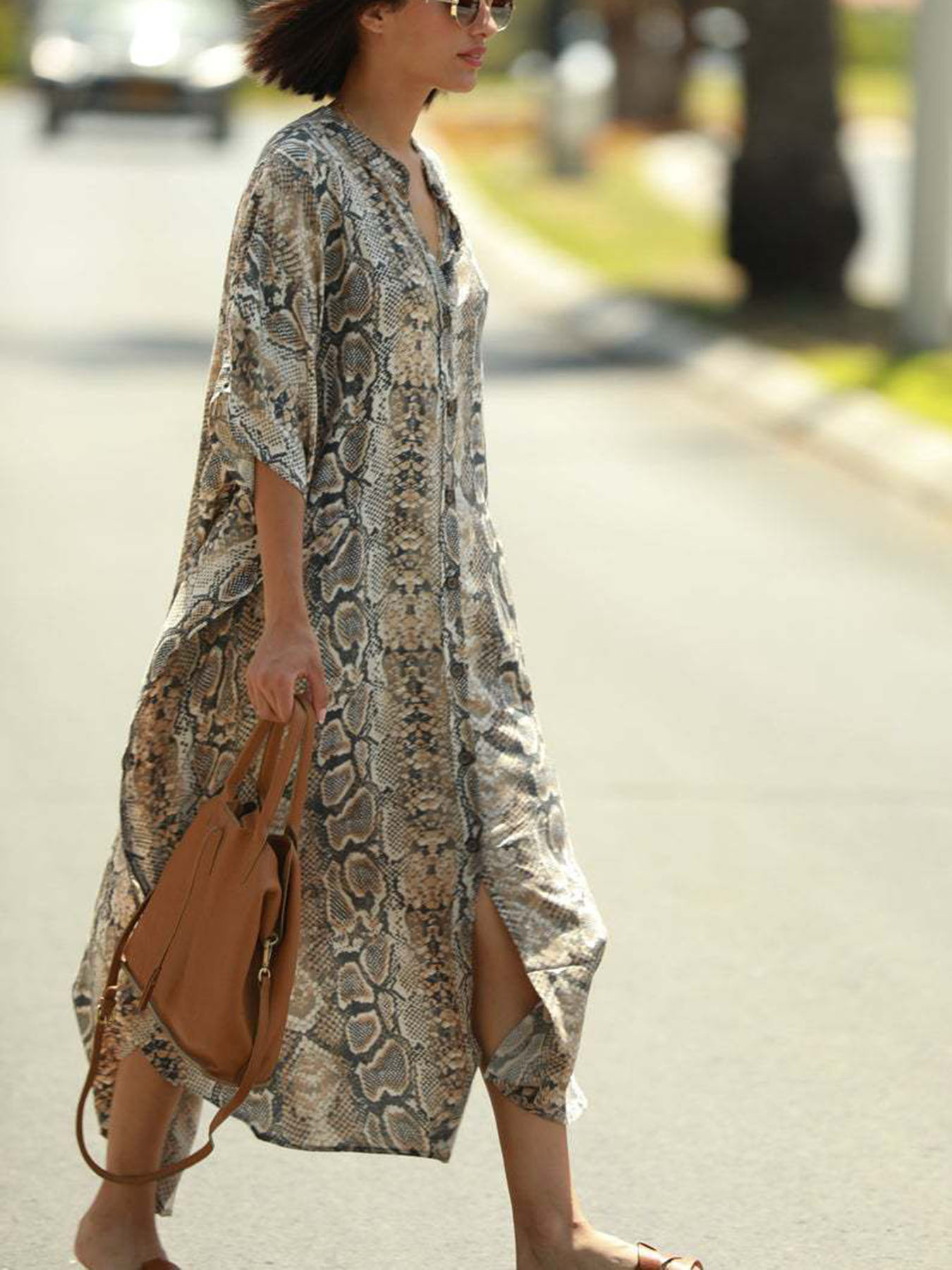 Bohemian Print Beach Cover-Up  - Cover Up Kaftan 리뷰 및 가격