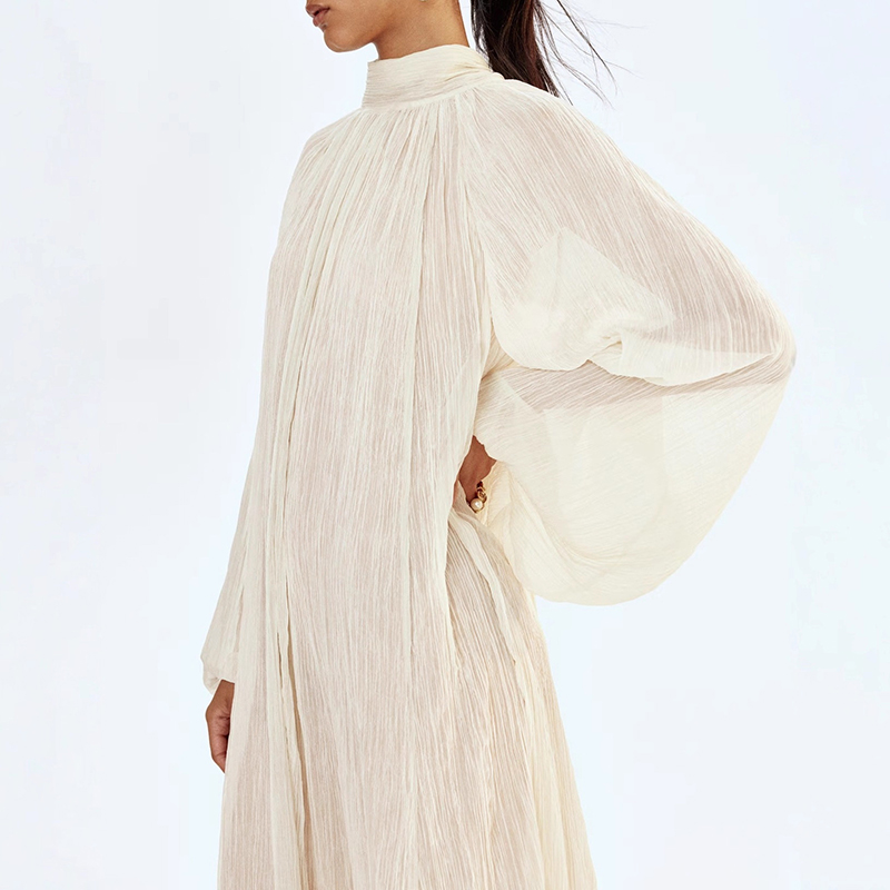 Ladies O-neck Long Sleeved Ple - Linen Dress Wrap 리뷰 및 가격