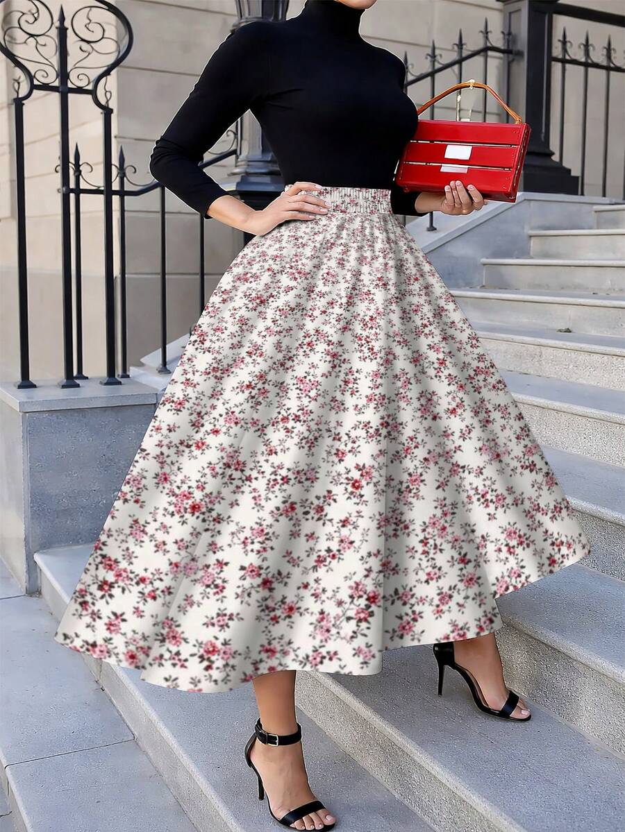 Oversized Floral Midi Skirt Pi - Midi Skirt Floral 리뷰 및 가격