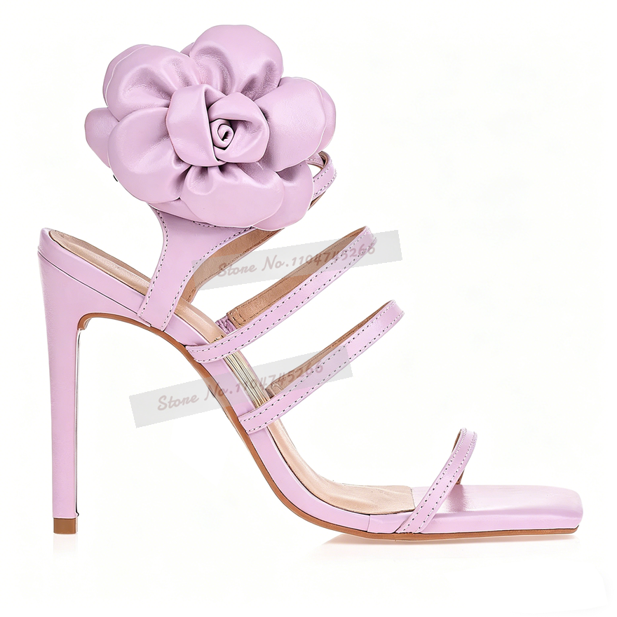 Pink Matte Big Flower Embellis - Sandal Strappy Heeled 리뷰 및 가격