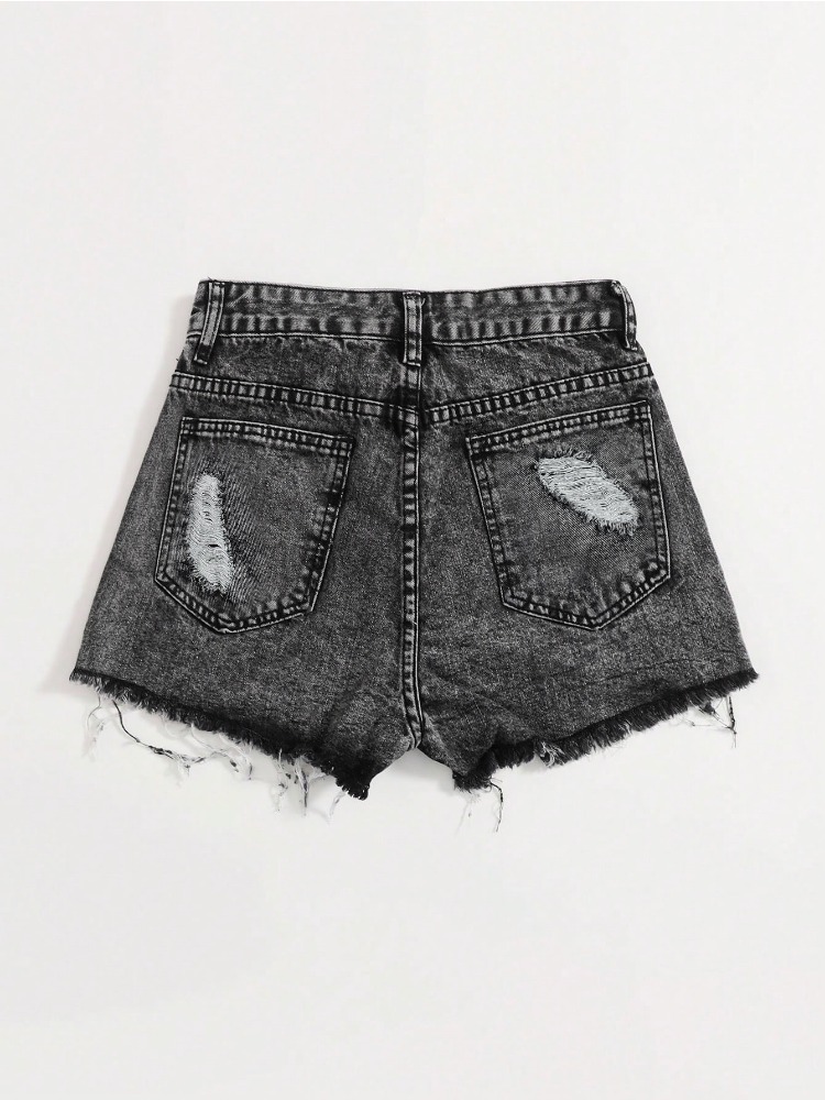 2026 New Vintage Washed Denim  - Shorts Denim Frayed 리뷰 및 가격