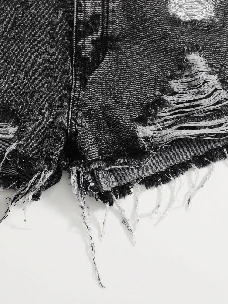 2026 New Vintage Washed Denim  - Shorts Denim Frayed 리뷰 및 가격