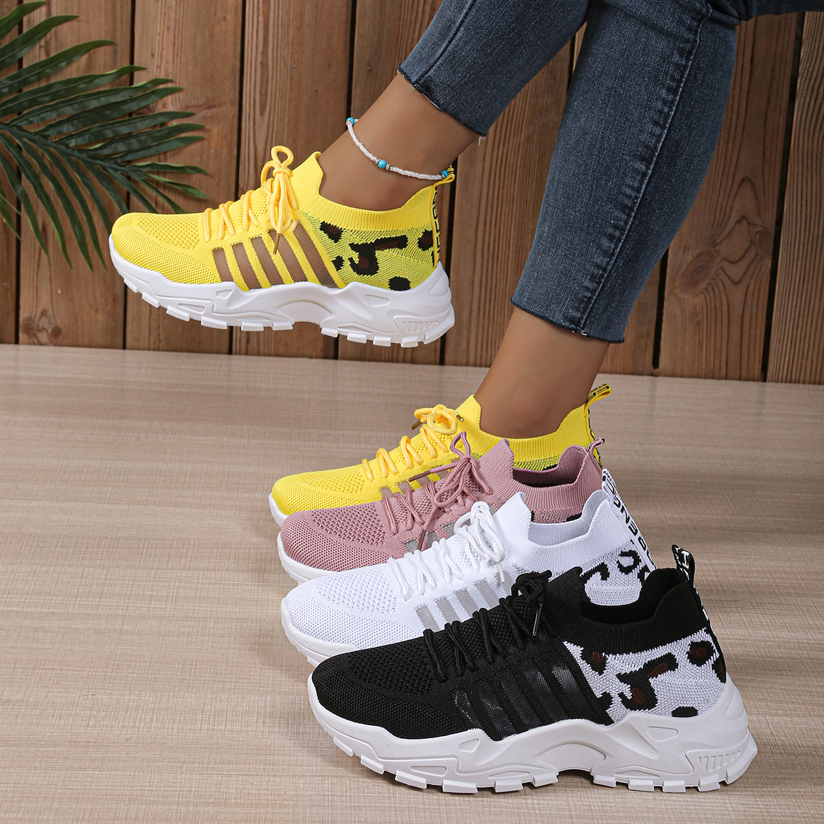 Leopard Print Knit Women's Sne - Wedge Espadrille Women 리뷰 및 가격