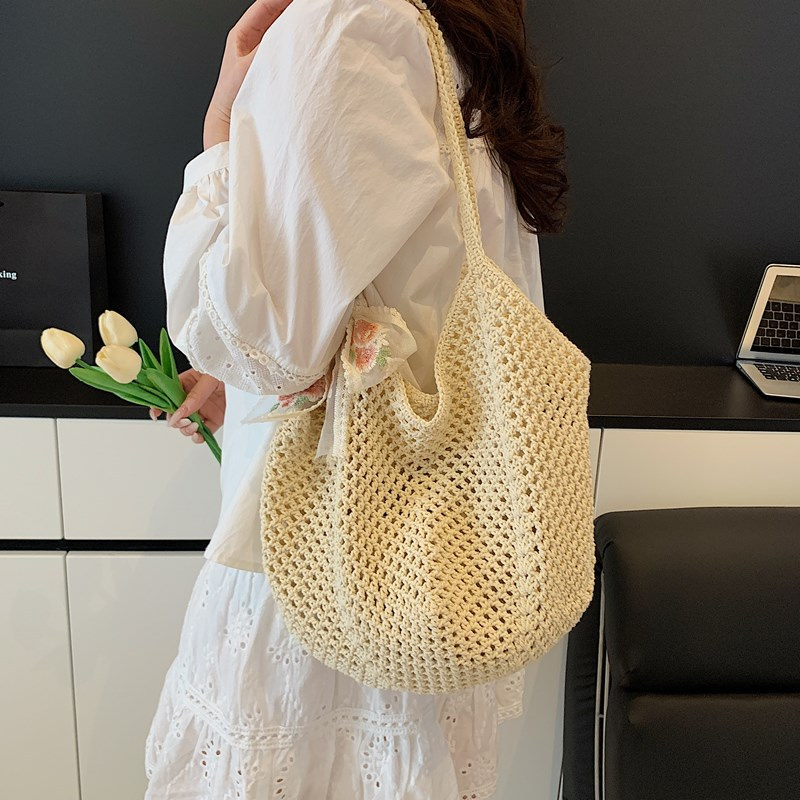 Summer Lace Bow Tote Bags Wome - Crochet Bag Raffia 리뷰 및 가격
