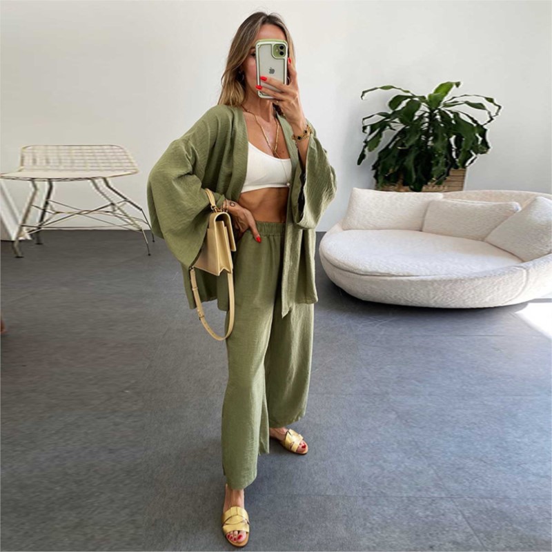 Women's Linen Trouser Suit Wit - Linen Pant Wide 리뷰 및 가격