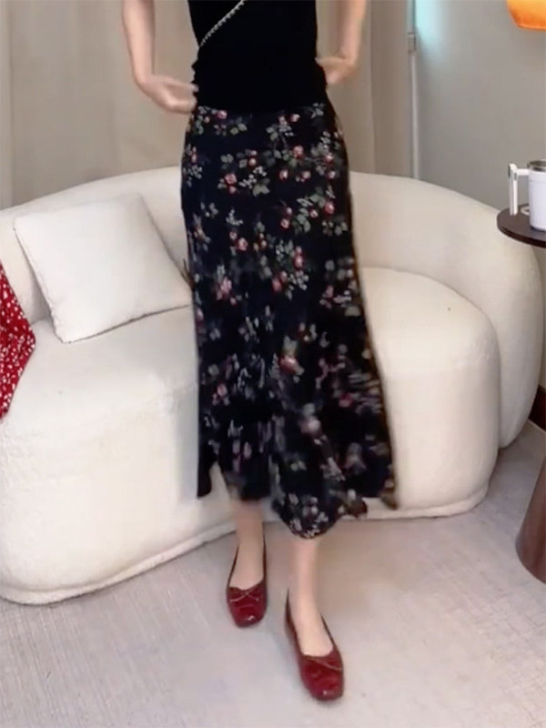 Summer New High Waist Floral P - Midi Skirt Floral 리뷰 및 가격