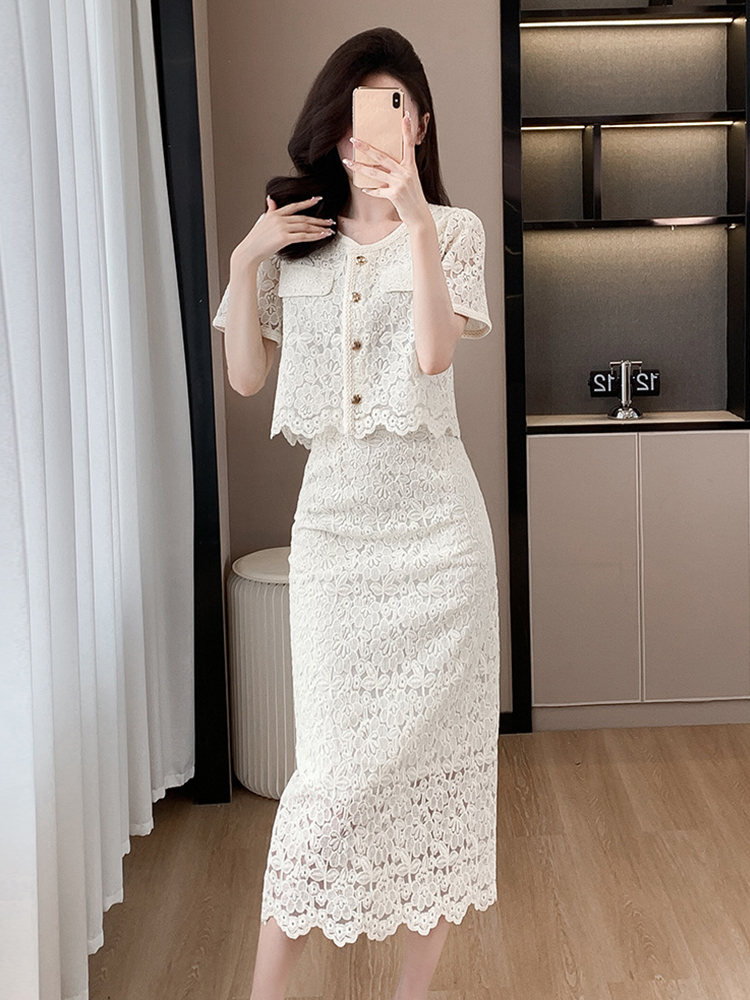 Summer Women Elegant Lace Flor - Midi Skirt Floral 리뷰 및 가격