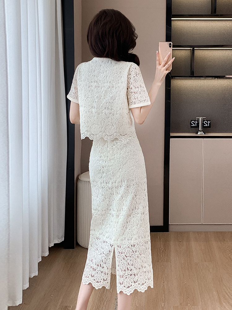 Summer Women Elegant Lace Flor - Midi Skirt Floral 리뷰 및 가격