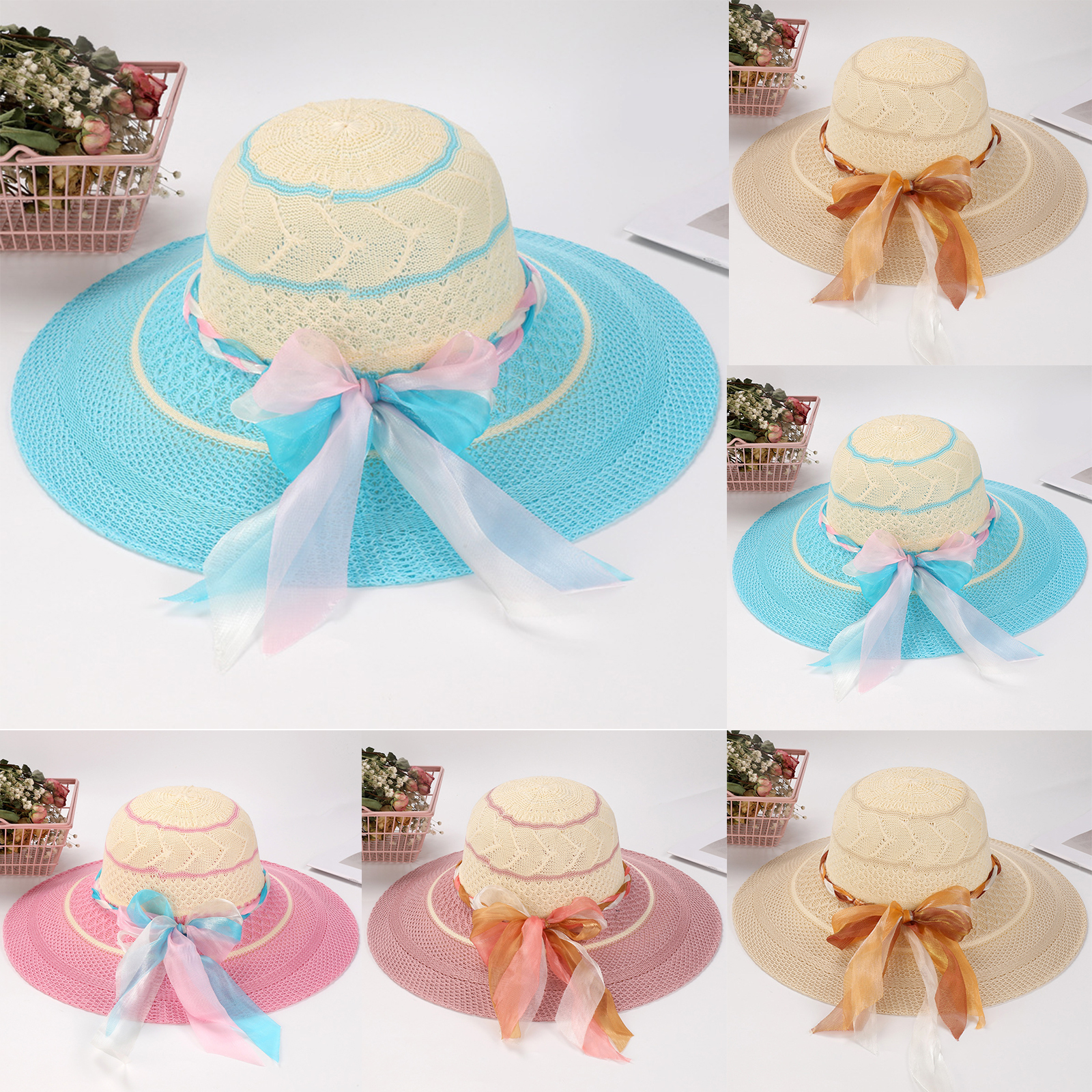 Women Bow Sun Hat Cloche Hat S - Hat Floppy Wide 리뷰 및 가격