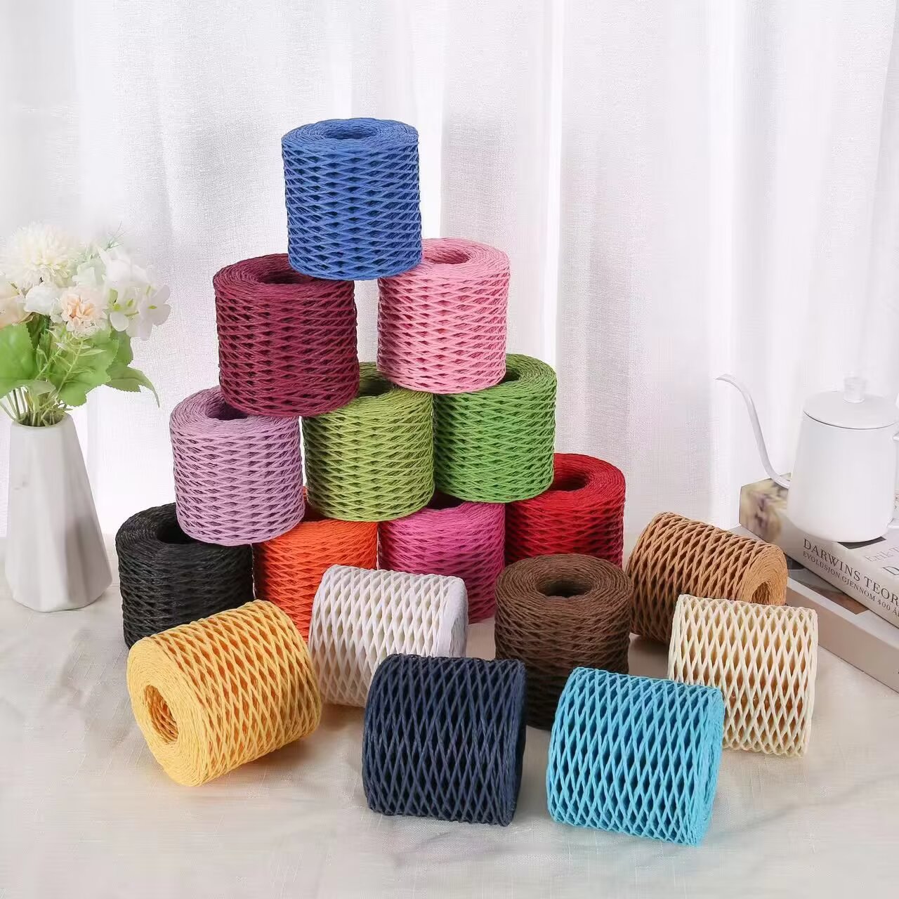 190g Raffia Yarn, Straw Paper  - Crochet Bag Raffia 리뷰 및 가격