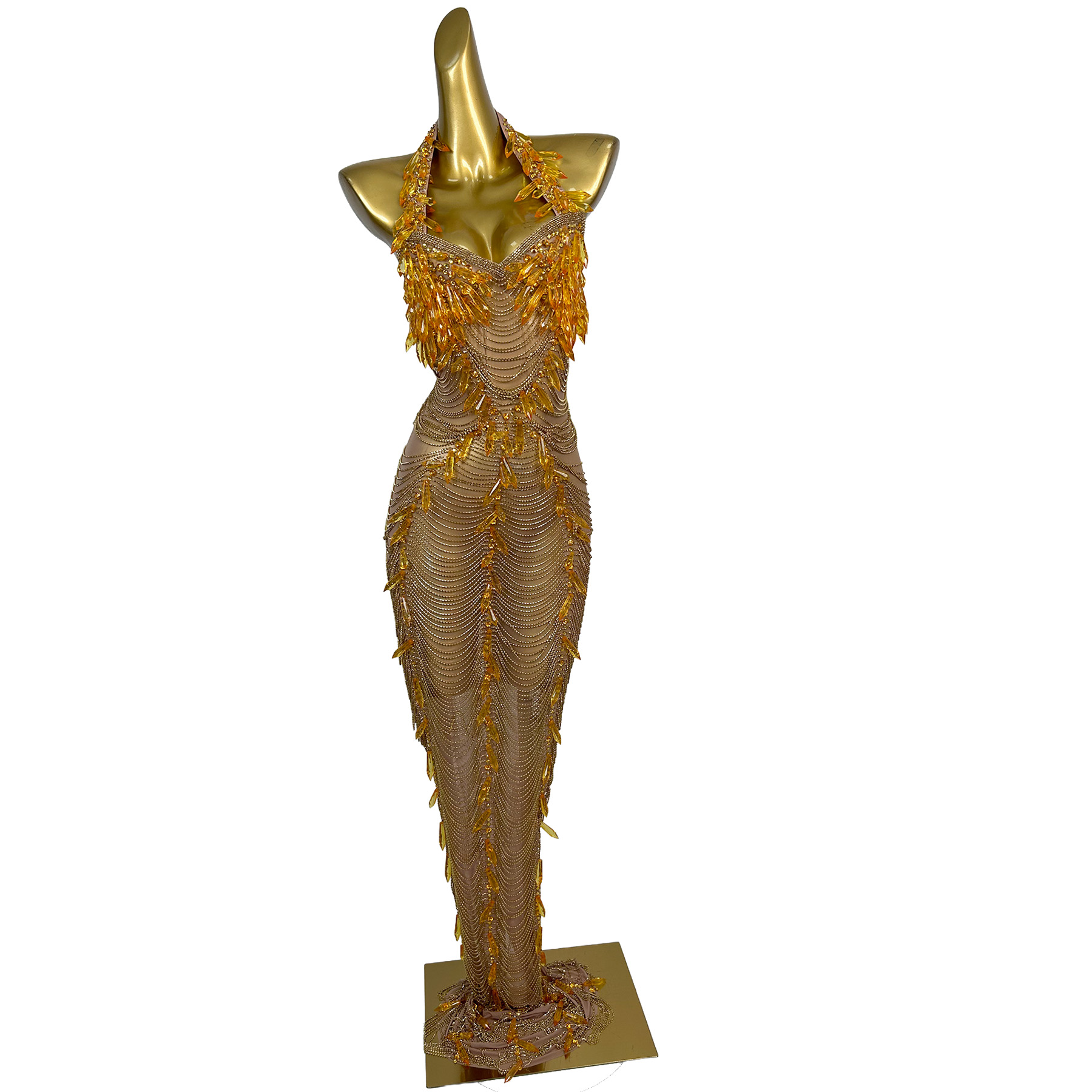 Ailisi Women Luxury Gold Cryst - Maxi Dress Halter 리뷰 및 가격