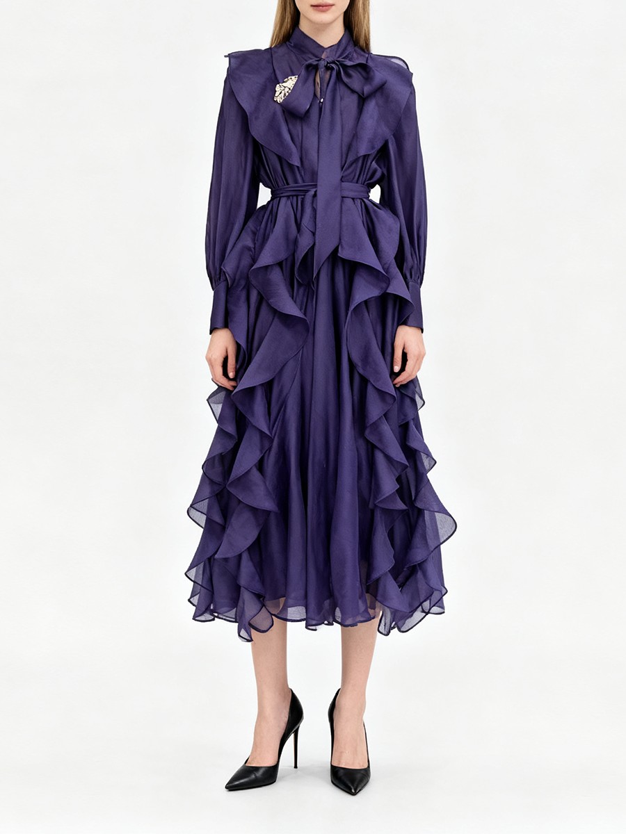 TWOTWINSTYLE Solid Spliced Ruf - Linen Dress Wrap 리뷰 및 가격