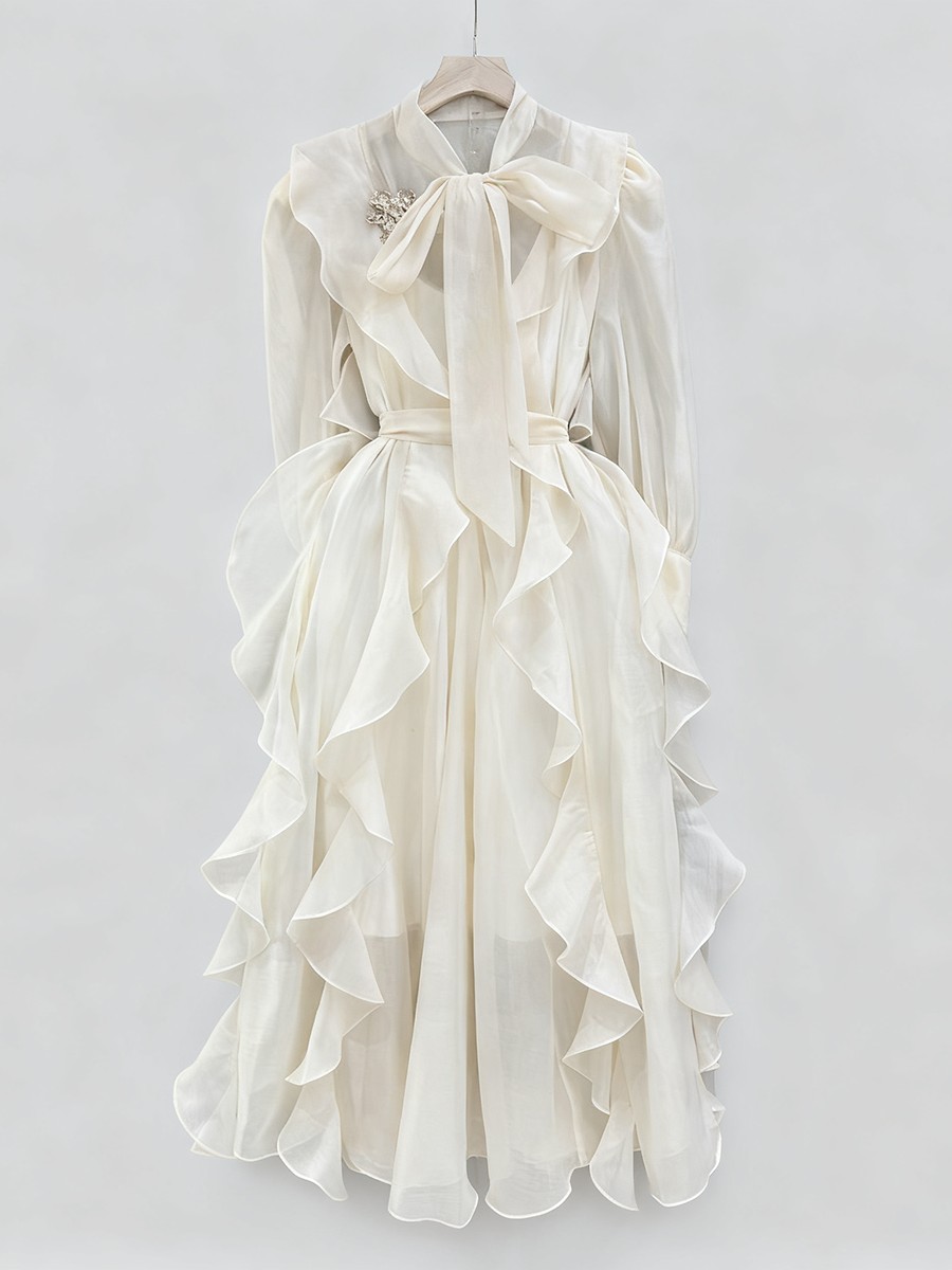 TWOTWINSTYLE Solid Spliced Ruf - Linen Dress Wrap 리뷰 및 가격