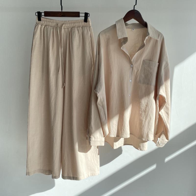 Women Cotton Linen 2 Piece Set - Linen Pant Wide 리뷰 및 가격