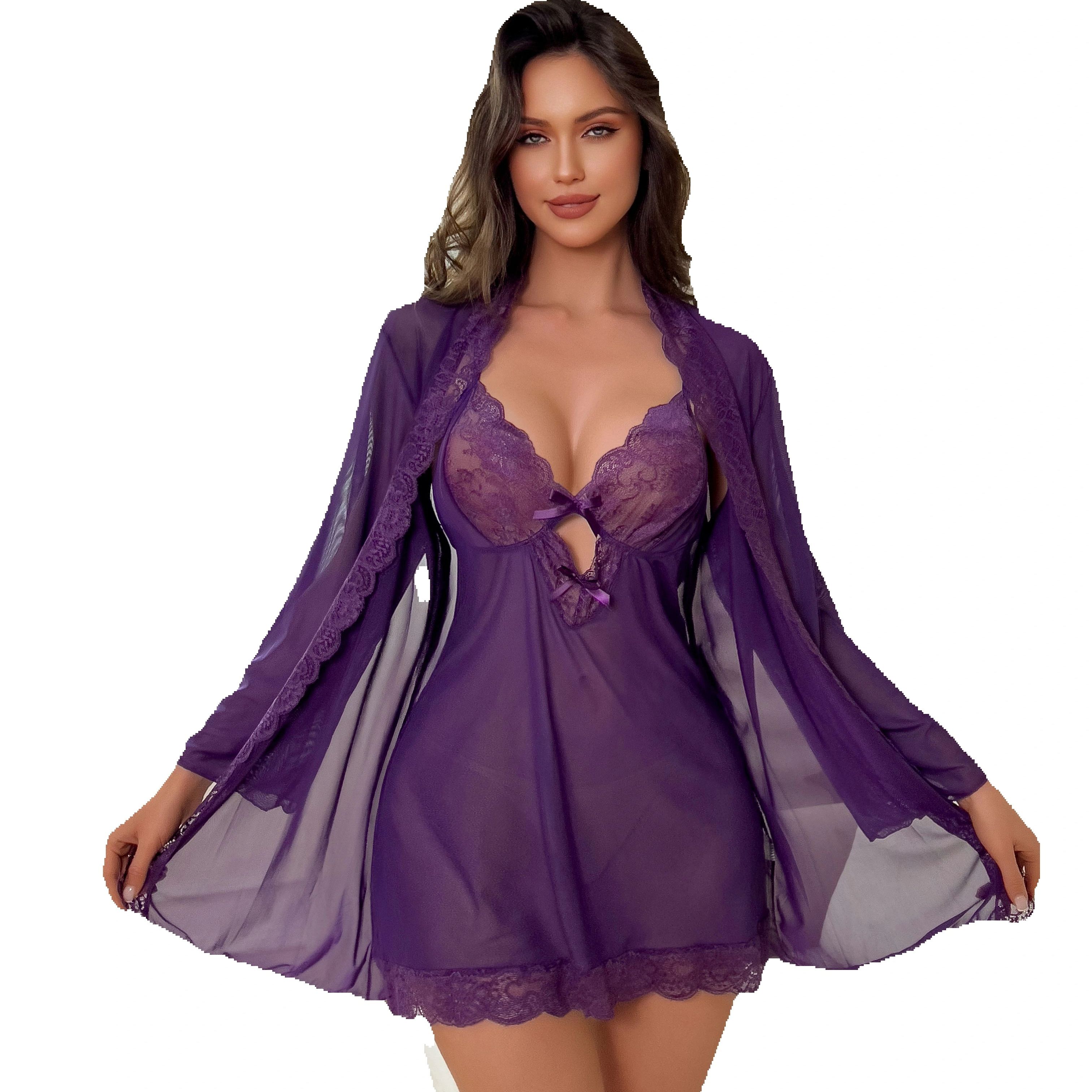 Women Sexy Lingerie Set Sheer  - Kimono Sheer Floral 리뷰 및 가격