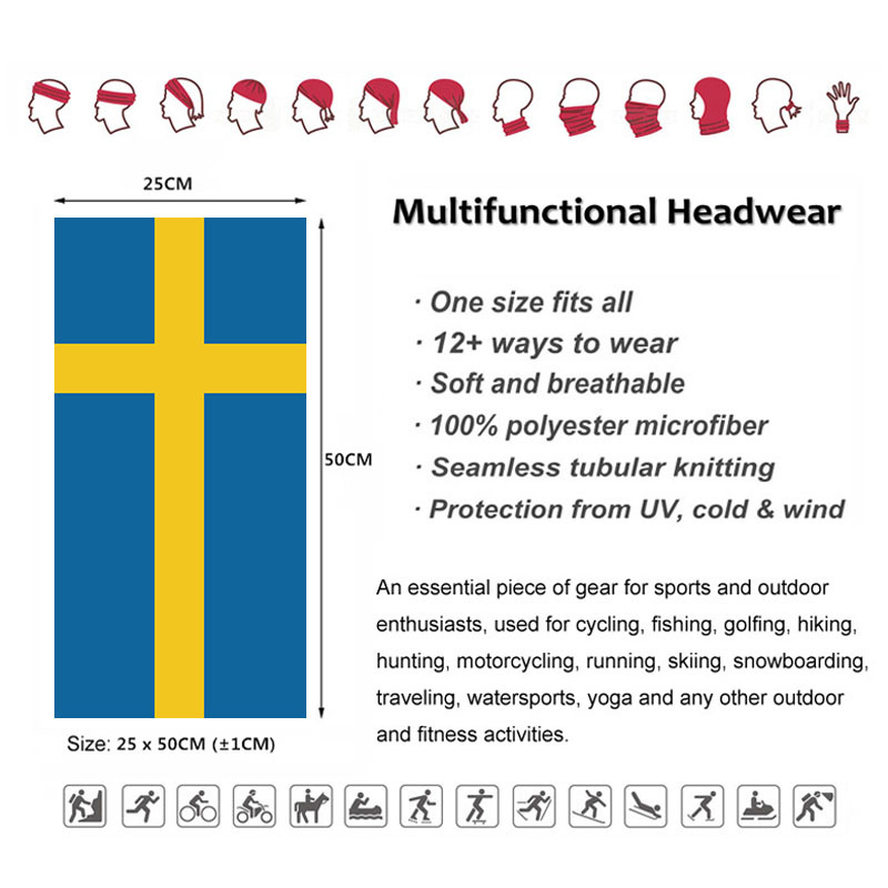 Sweden Flag Printed Bandana He - Headband Summer Knit 리뷰 및 가격