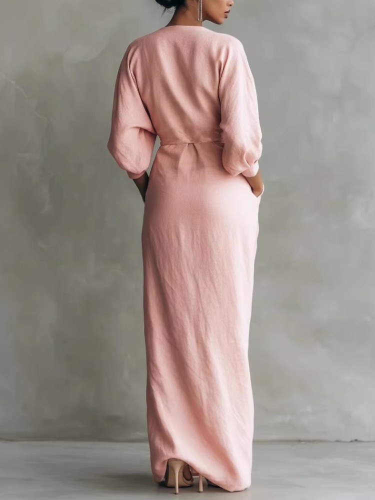 Women Linen Blend Wrap Maxi Dr - Linen Dress Wrap 리뷰 및 가격
