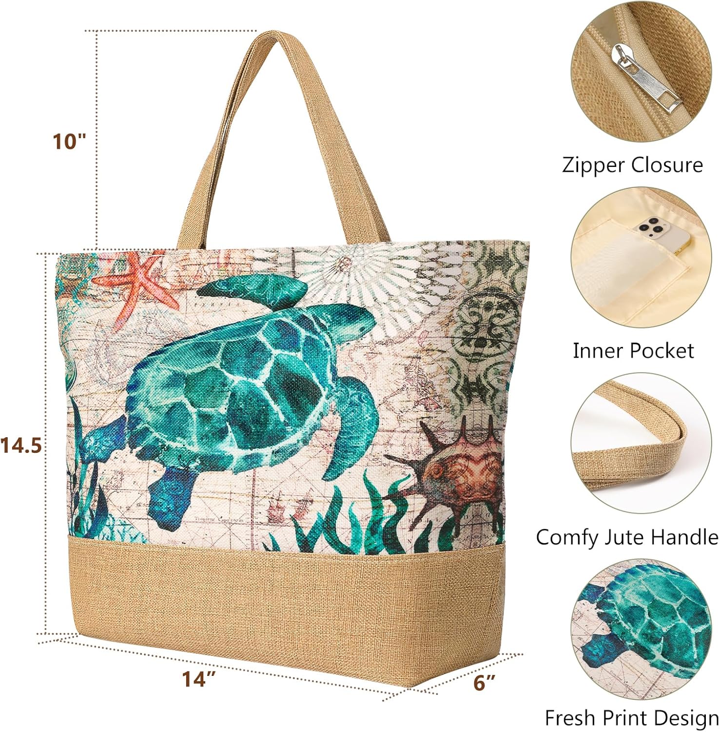 Large Beach Bag for Women with - Tote Bag Beach 리뷰 및 가격