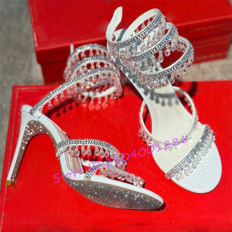 Rhinestone Snake Shape Ankle S - Sandal Strappy Heeled 리뷰 및 가격