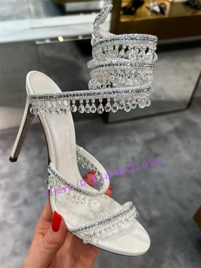 Rhinestone Snake Shape Ankle S - Sandal Strappy Heeled 리뷰 및 가격