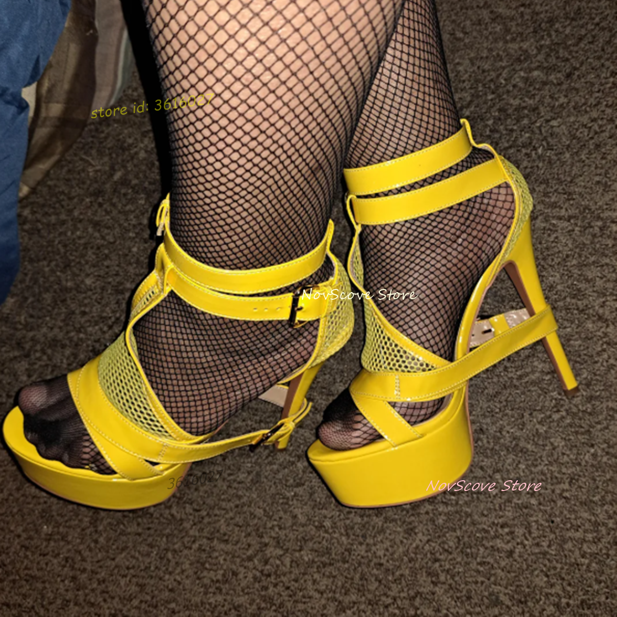 Yellow Open Toe Strappy Sandal - Sandal Strappy Heeled 리뷰 및 가격