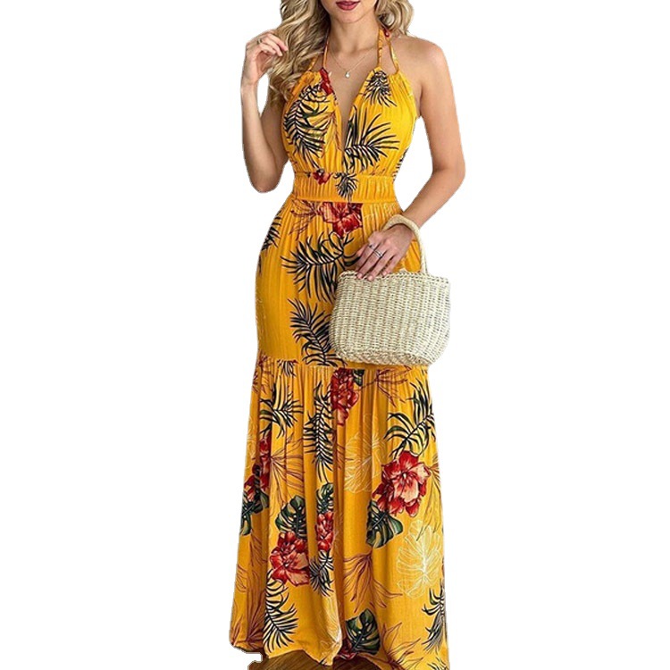 Floral Maxi Dress Long Backles - Maxi Dress Halter 리뷰 및 가격