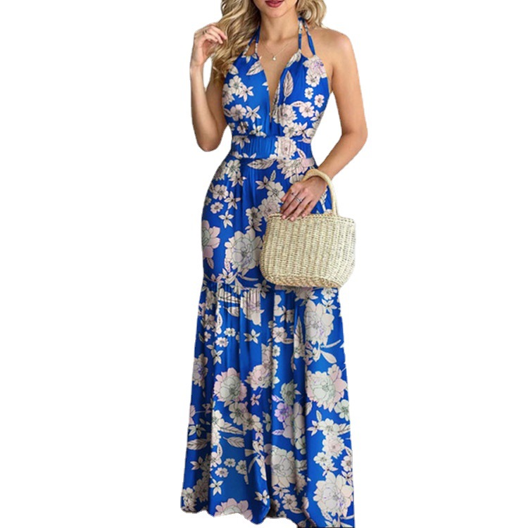 Floral Maxi Dress Long Backles - Maxi Dress Halter 리뷰 및 가격