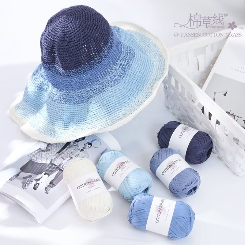 50g Cotton Grass Yarn Raffia S - Crochet Bag Raffia 리뷰 및 가격
