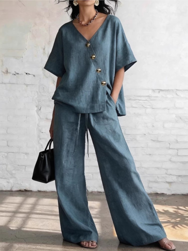 Casual Cotton Loose Pants Sets - Linen Pant Wide 리뷰 및 가격