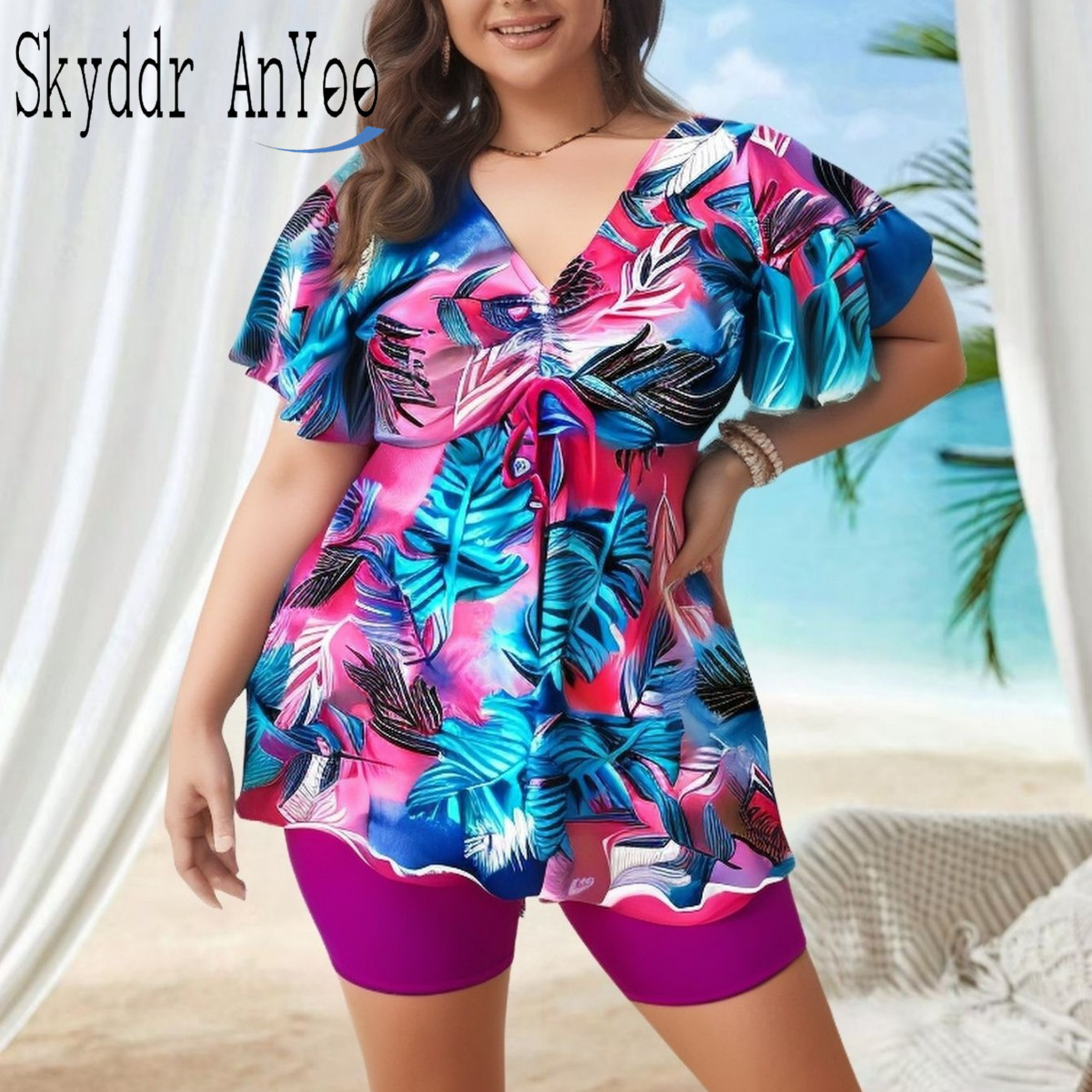 Women's Plus Size Tankini Swim - Romper Floral Print 리뷰 및 가격