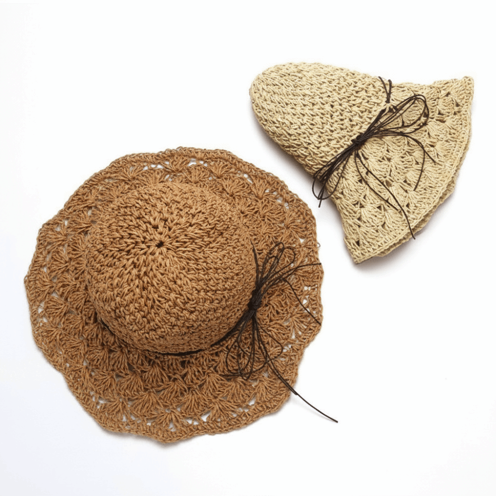 Handwoven Crochet Straw Hat Fo - Hat Floppy Wide 리뷰 및 가격
