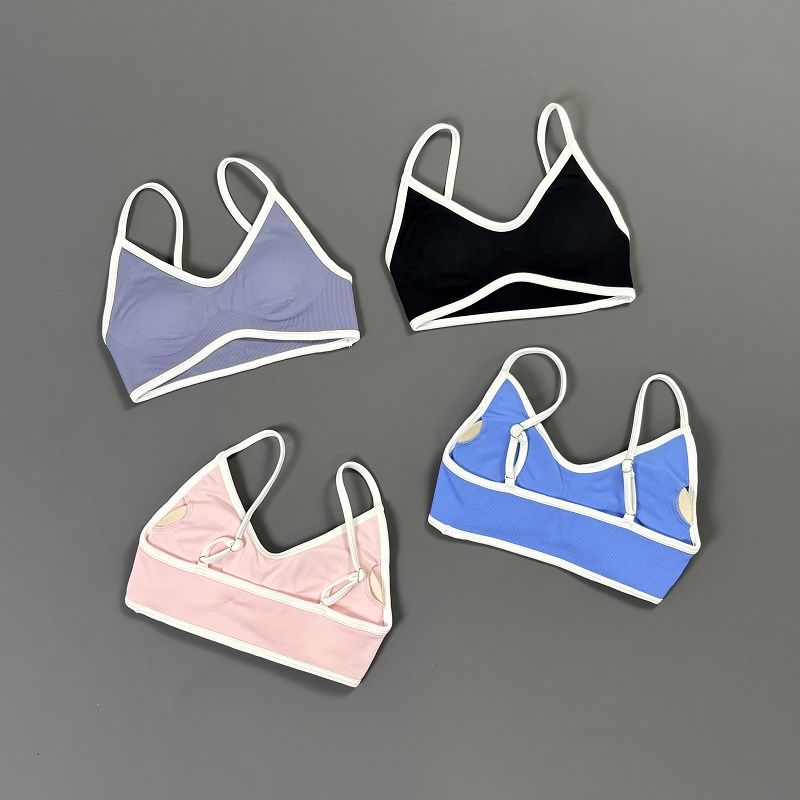 Women Contrastline Yoga Bra V  - Crop Top Crochet 리뷰 및 가격