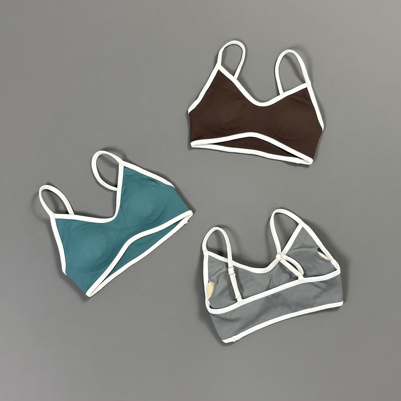 Women Contrastline Yoga Bra V  - Crop Top Crochet 리뷰 및 가격
