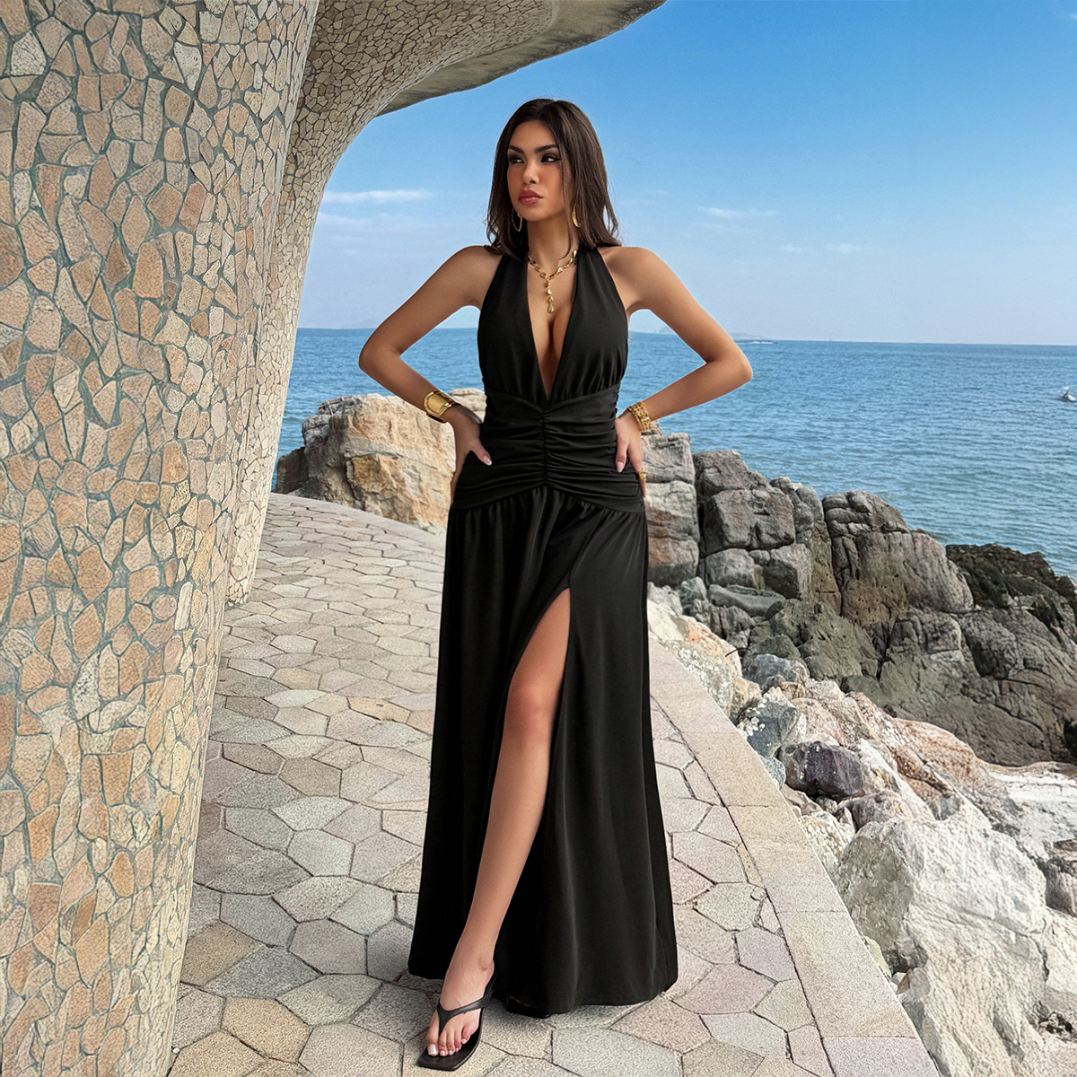 Women's Dress 2 Colors Halter  - Maxi Dress Halter 리뷰 및 가격