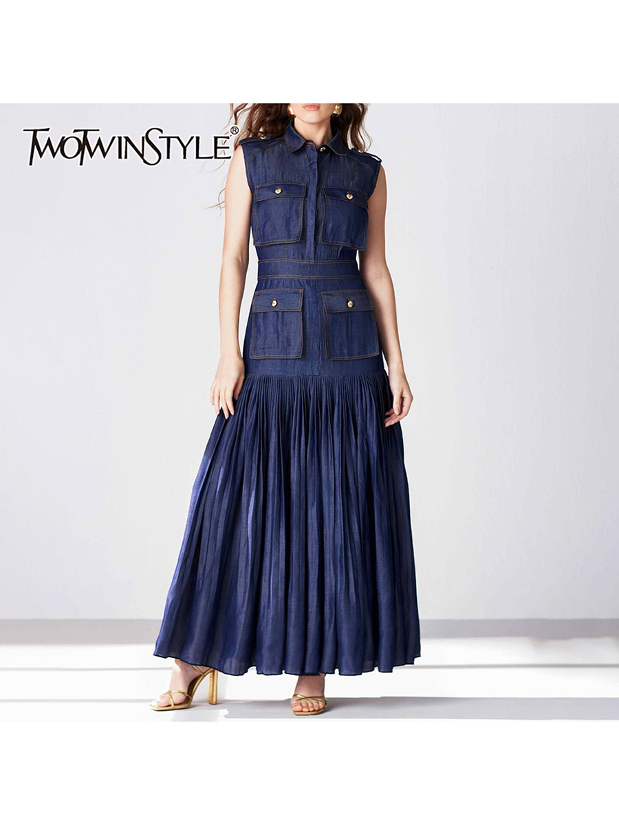 TWOTWINSTYLE Patchwork Pockets - Linen Dress Wrap 리뷰 및 가격
