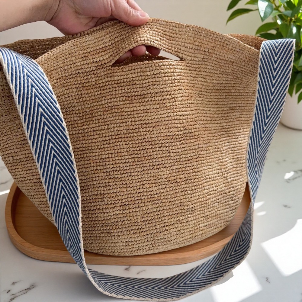 New Raffia Rainbow Bucket Bag  - Crochet Bag Raffia 리뷰 및 가격