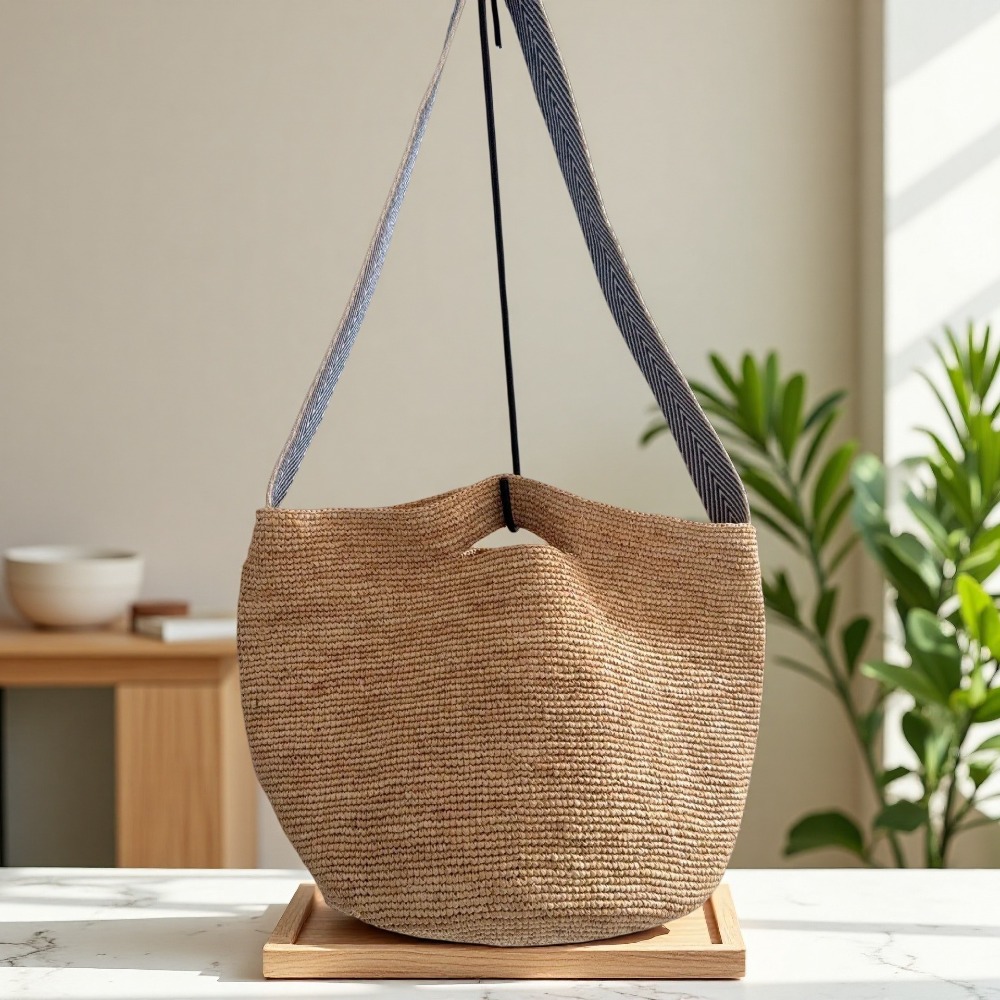 New Raffia Rainbow Bucket Bag  - Crochet Bag Raffia 리뷰 및 가격