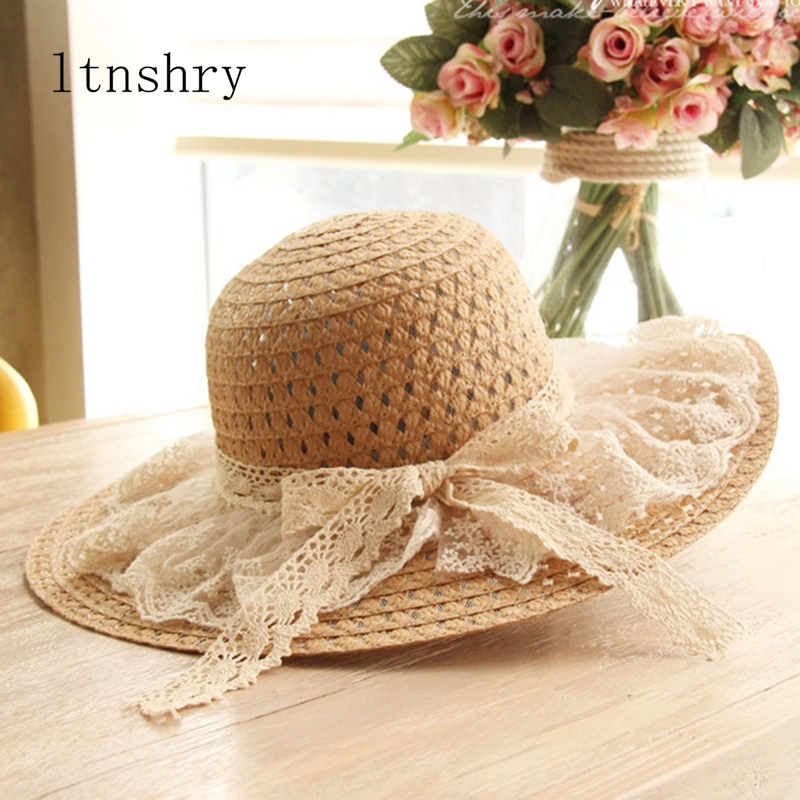 Women Lace Sun Hats For  Wide  - Hat Floppy Wide 리뷰 및 가격