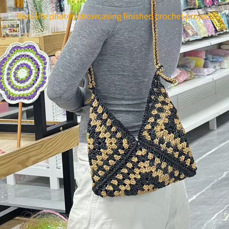 100g/pcs Flat Raffia Paper Yar - Crochet Bag Raffia 리뷰 및 가격