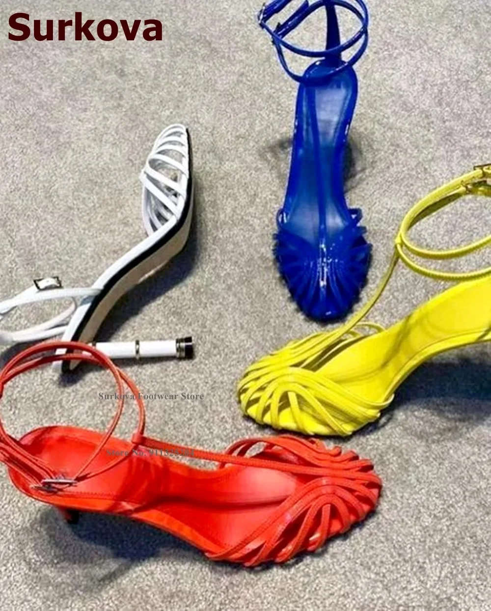 Surkova Matte Leather Thin Str - Sandal Strappy Heeled 리뷰 및 가격