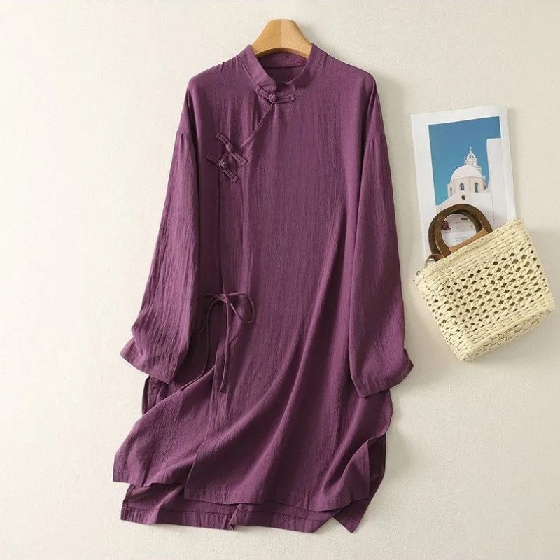 Women's Chinese Style Frog But - Linen Dress Wrap 리뷰 및 가격