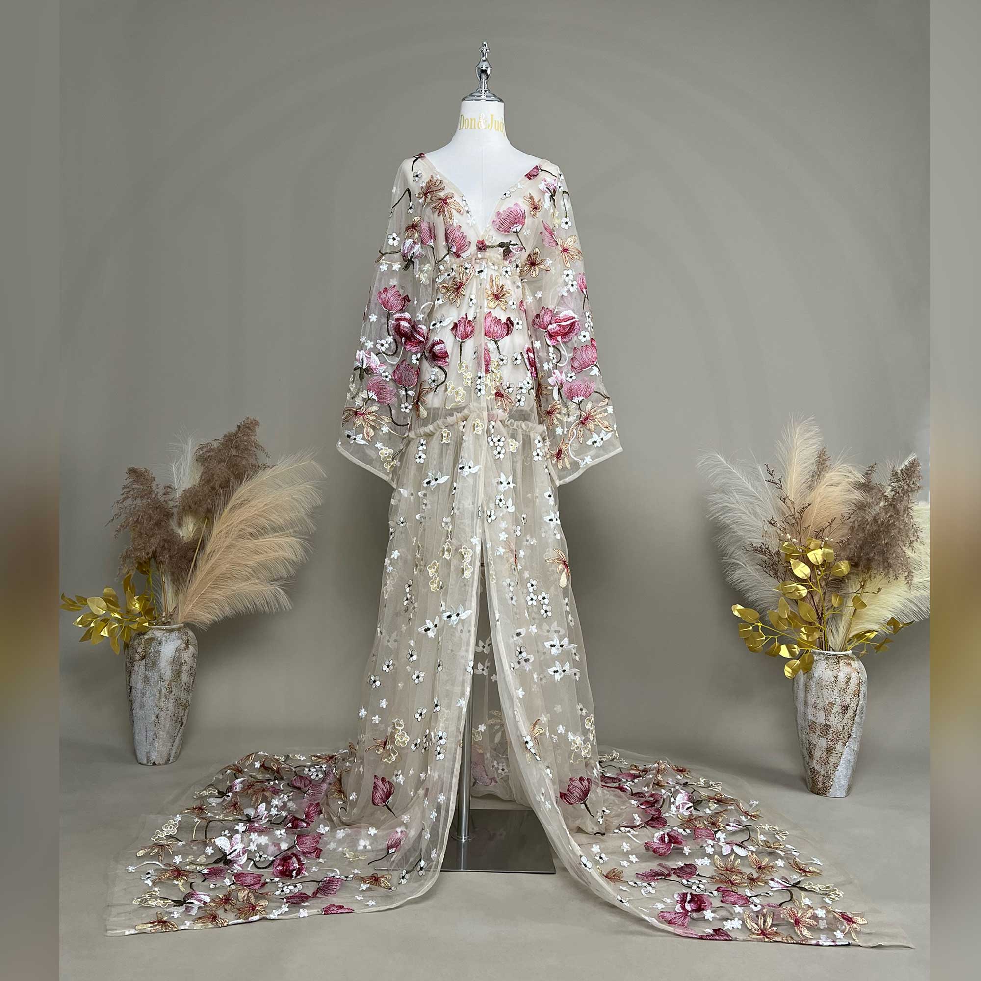 Don&Judy Butterfly Appliqués a - Kimono Sheer Floral 리뷰 및 가격